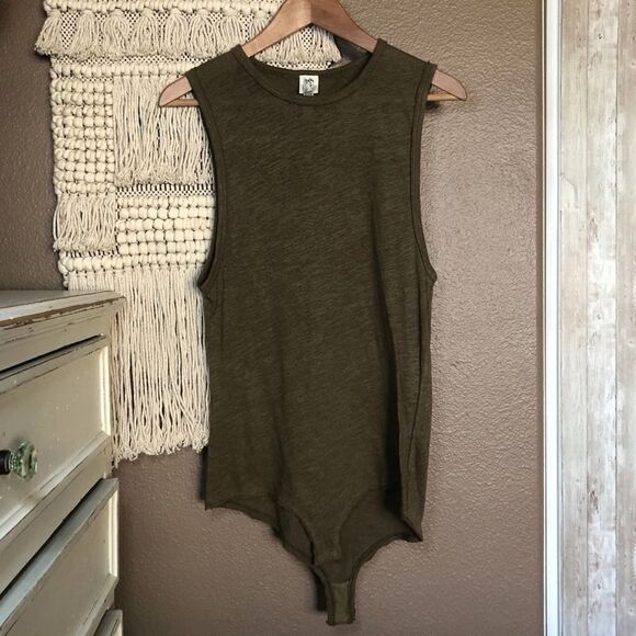 Free People Womens All The Time Green Bodysuit - Picture 4 of 10